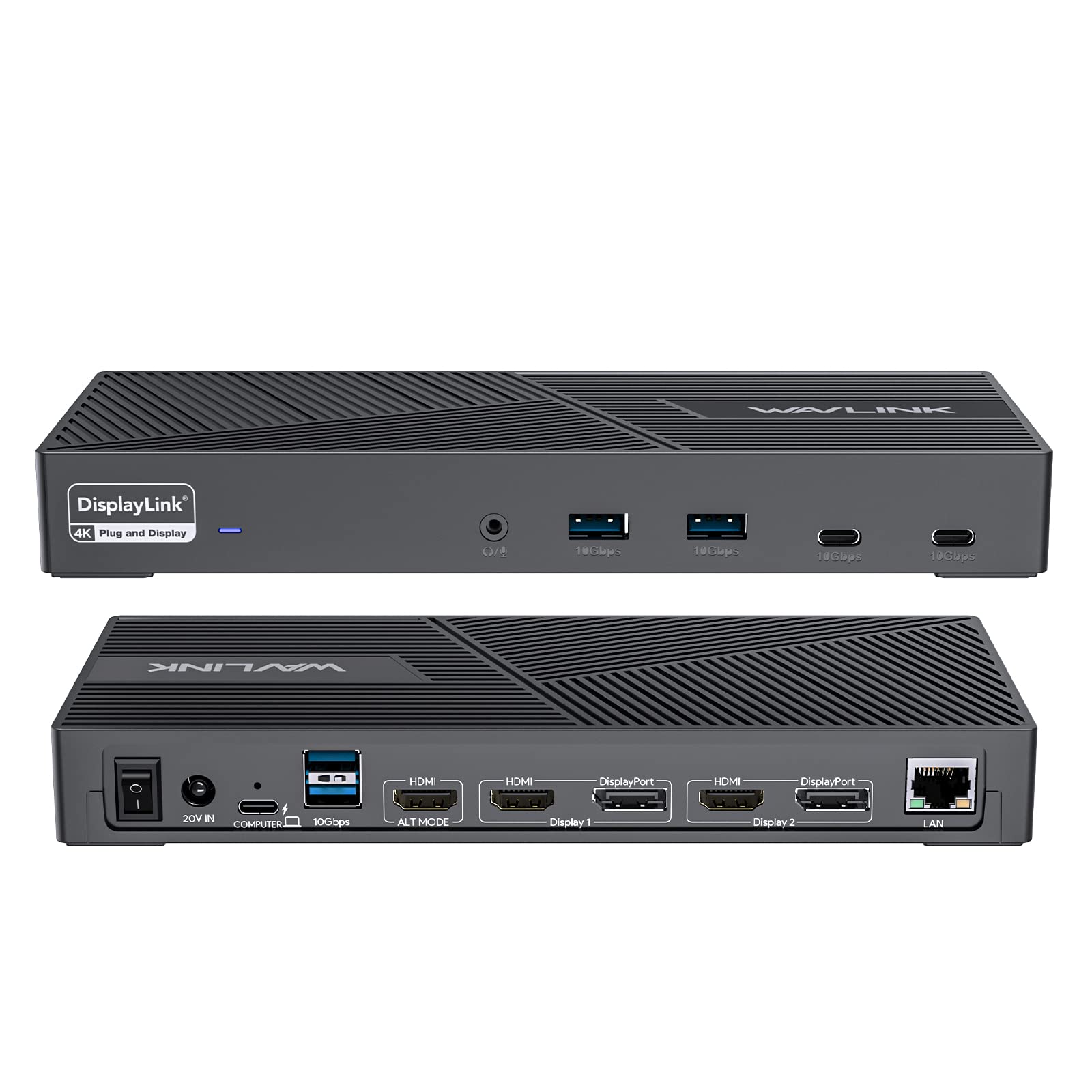 WAVLINK Triple Monitor Docking Station 4K@60Hz - Thunderbolt 4/3 & USB-C Compatible for Mac M1/M2/M3/M4 & Windows/Chrome - 3 HDMI, 2 DP, 100W Charging, 6 USB Ports, Ethernet, Audio - Perfect for Home Office & Multi-Screen Productivity