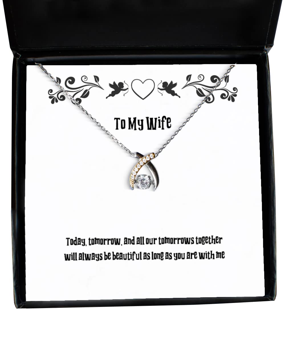 Beautiful Wishbone Dancing Necklace for Wife - Elegant Couple Jewelry Gift for Anniversary, Wedding & Valentine's Day - Perfect for Romantic Dates & Special Occasions