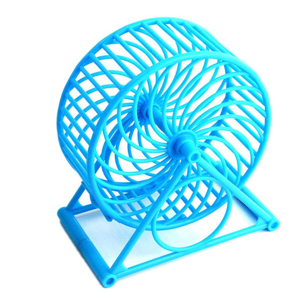 Silent Hamster Exercise Wheel - Quiet Spinning Running Wheel for Small Pets Like Hamsters, Rats, Mice & Gerbils - Blue Small Animal Fitness Toy for Cage Accessories & Nighttime Play