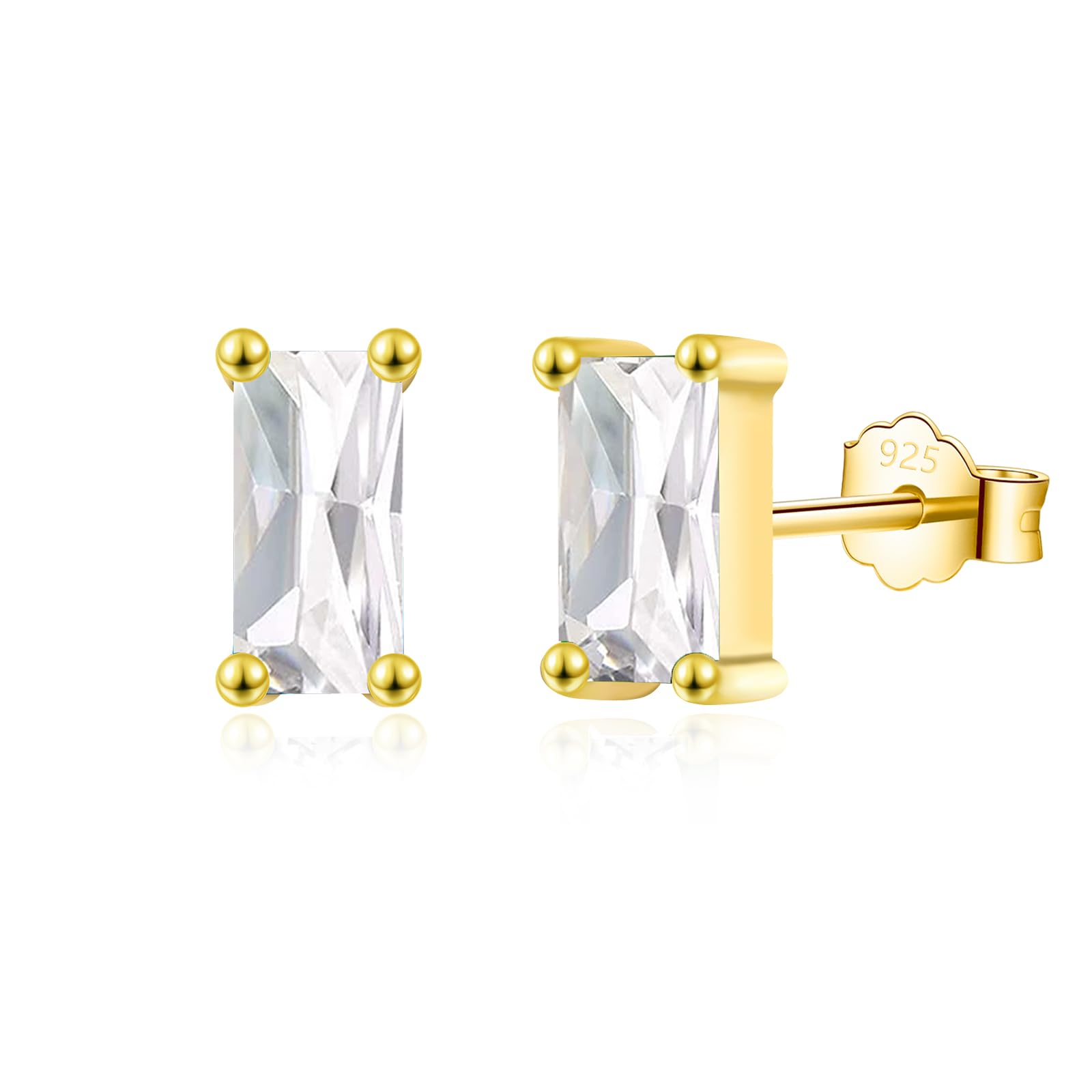 Hypoallergenic Sterling Silver Stud Earrings for Women - Small Square, Heart & Round Cubic Zirconia Stud Set | Perfect for Everyday Wear, Gift Giving & Special Occasions