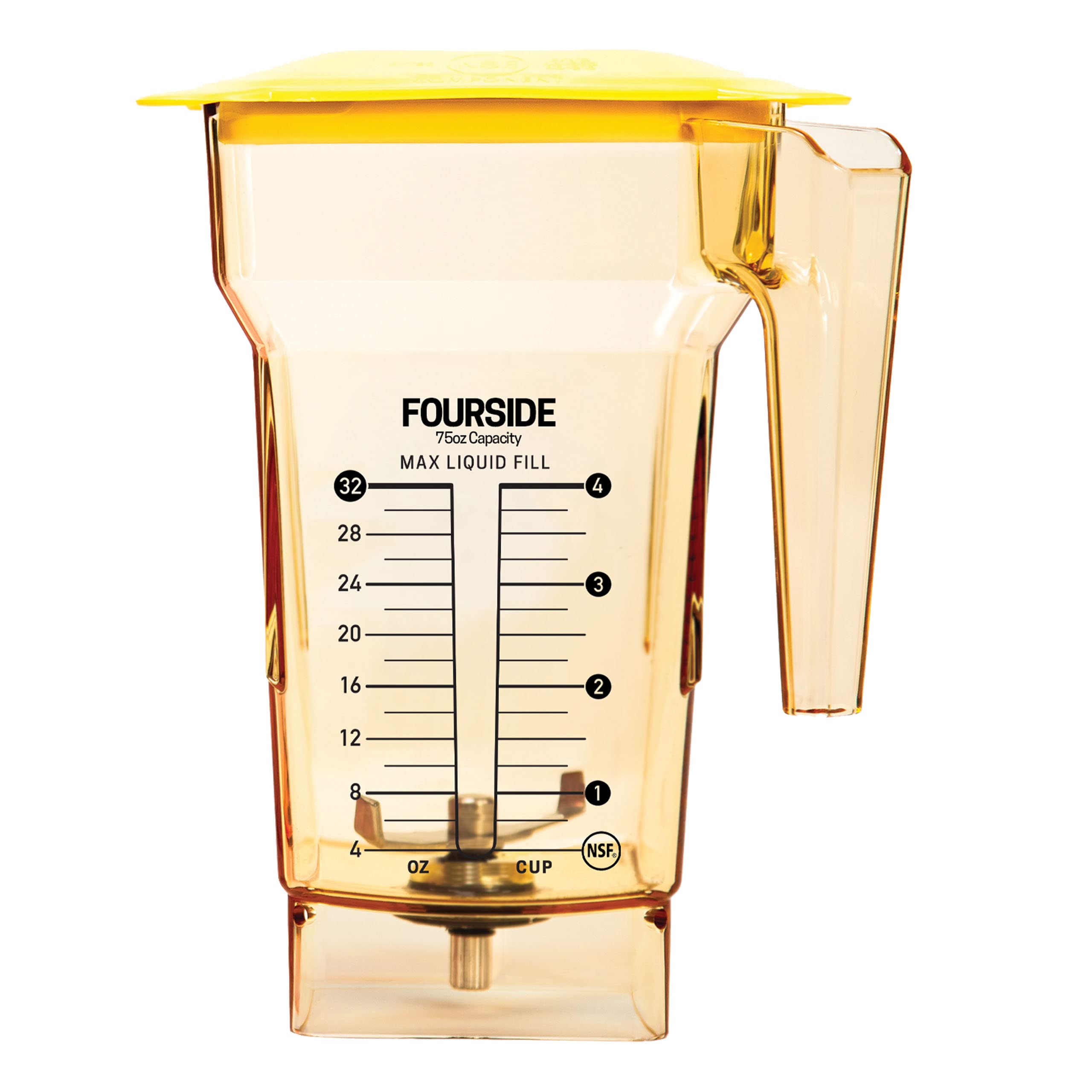 Blendtec 75 oz FourSide Commercial Blender Jar - 4-Sided Replacement Pitcher for Most Blendtec Blenders - 32 oz Blending Capacity - Yellow - Perfect for Smoothies, Soups & Nut Butters in Restaurants & Homes