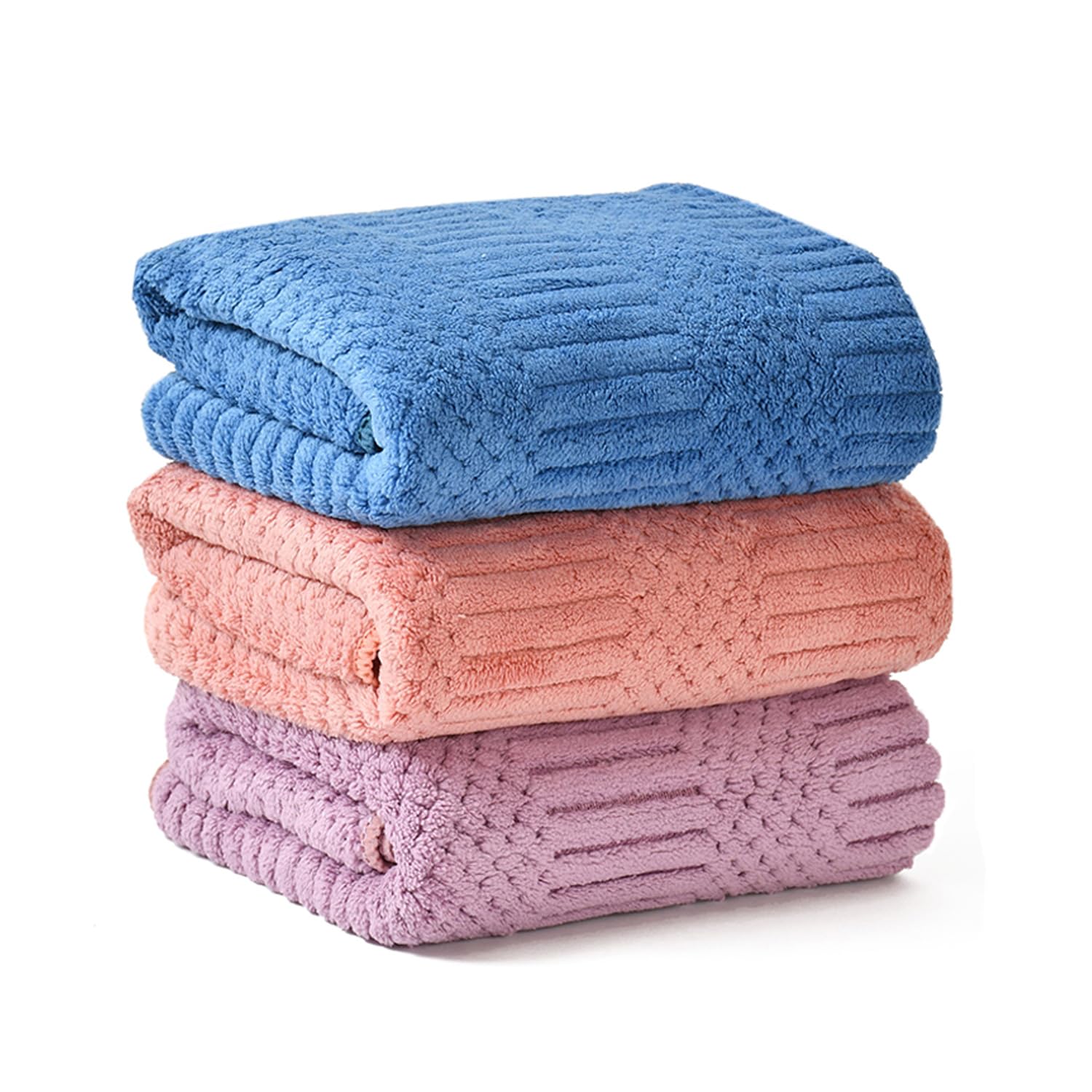 UrbanLeaf Super Soft Microfiber Face Towels - 12x12 Inches (30x30cm) - 3 Pack Multi-Color Set for Gentle Skin Care, Makeup Removal & Spa Use