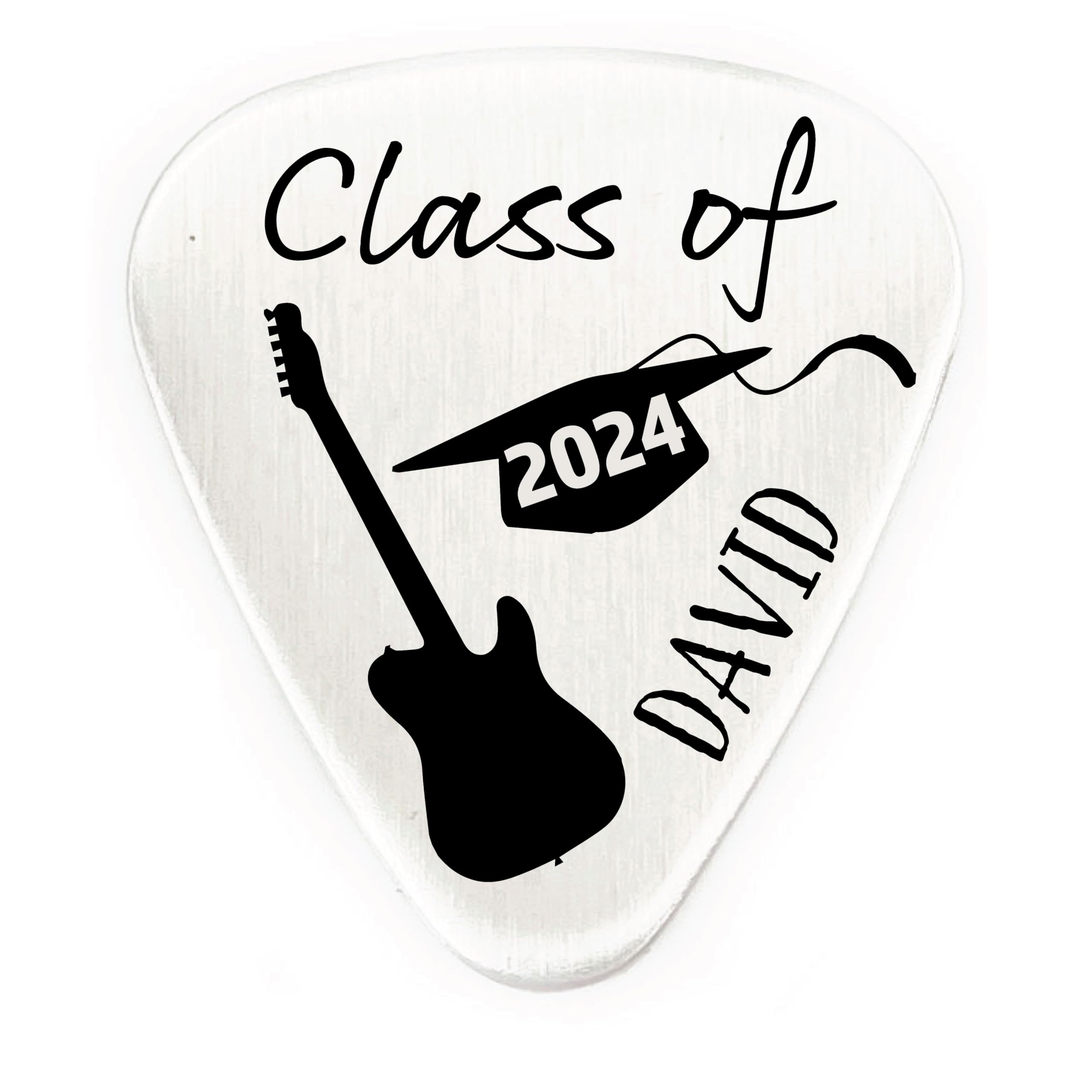 2024 Graduation Guitar Pick - Personalized High School Graduation Gift for Boys - Engraved Class of 2024 Plectrum - Perfect Gift for Musicians & Graduates | Great for Concerts, Band Practice & Commencement Celebrations
