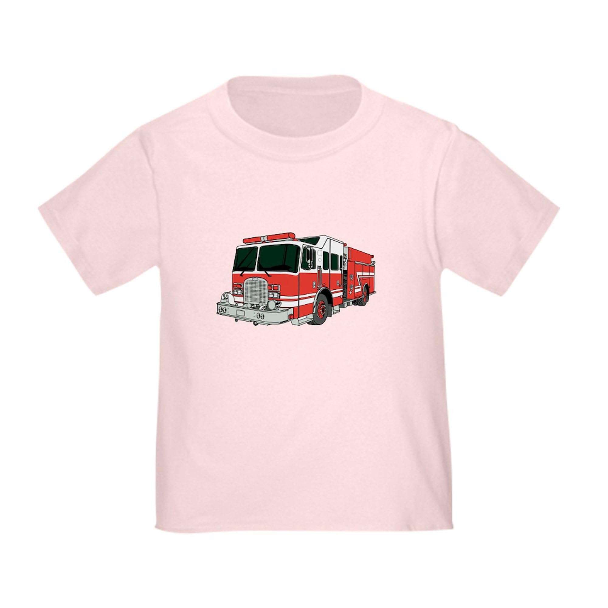 Red Fire Truck T-Shirt for Toddlers - 100% Cotton Graphic Tee for Playtime, Birthday Parties & Casual Outings