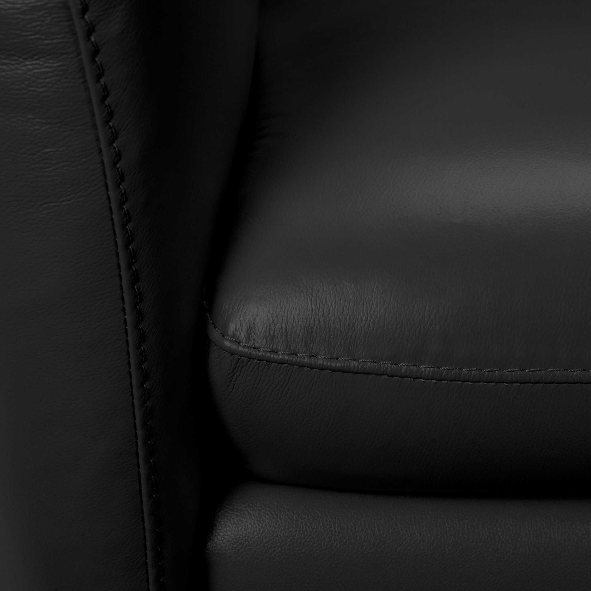 Premium Carlino Genuine Leather Chair - Black | Modern Living Room & Office Furniture for Comfort & Style