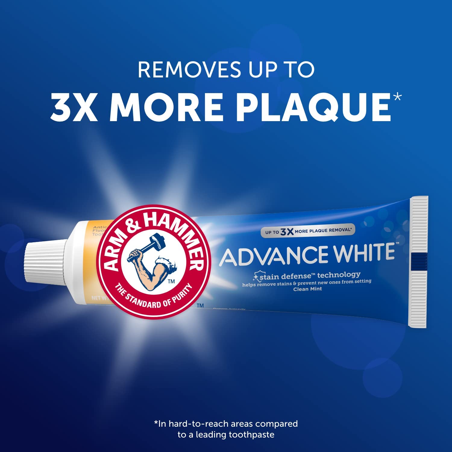 Arm & Hammer Advance White Extreme Whitening Toothpaste, Clean Mint Flavor, 6 Oz (Pack of 8) - Fresh Breath & Stain Removal for Daily Oral Care - Perfect for Home, Travel & Office Use