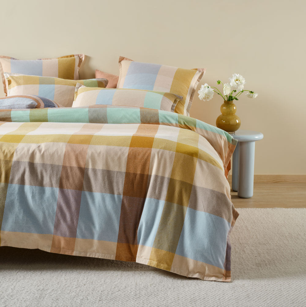 Premium Eastwood Hazelnut Quilt Cover Set - 100% Cotton Luxury Bedding by Linen House for Cozy Bedroom & Guest Room Decor