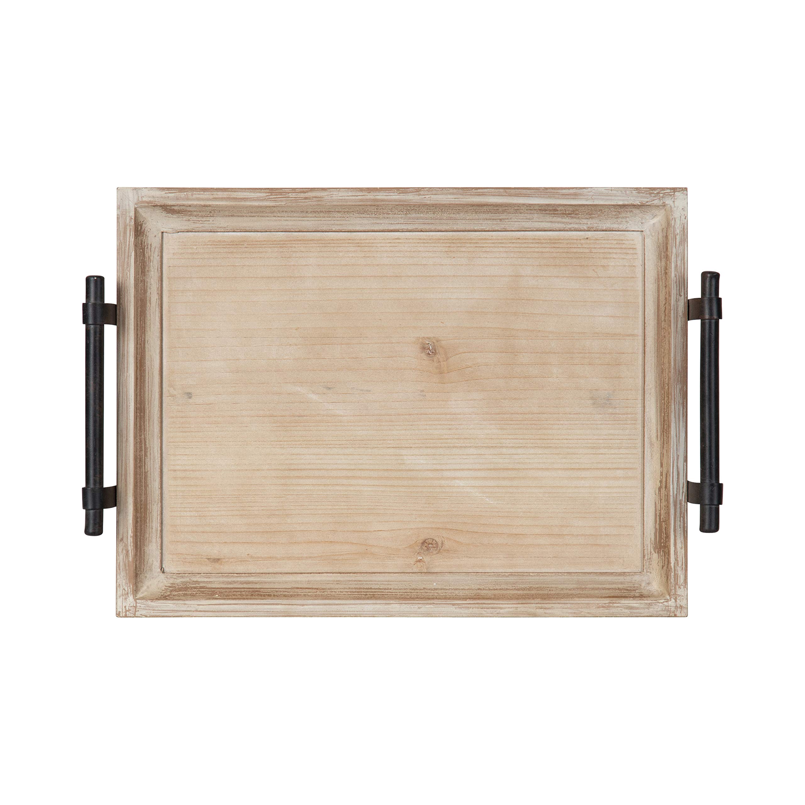 Farmhouse Wood Tray 12x16 - Rustic Brown for Coffee Table Decor