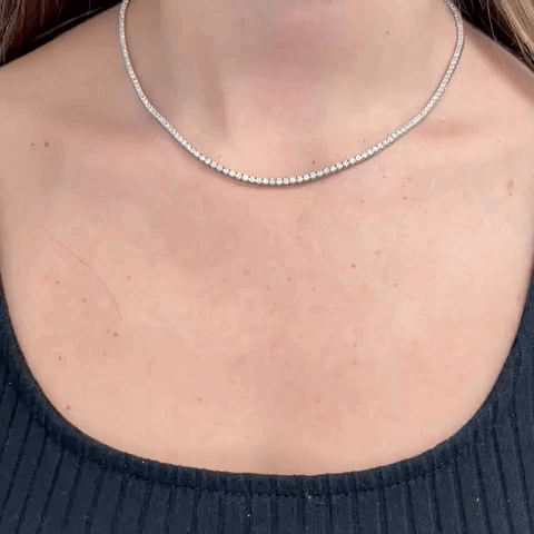 14K Gold Diamond Tennis Necklace (4.00 ct) - 1.7mm Width with 4-Prong Setting - Elegant Showroom Collection for Women | Perfect for Weddings, Anniversaries & Special Occasions