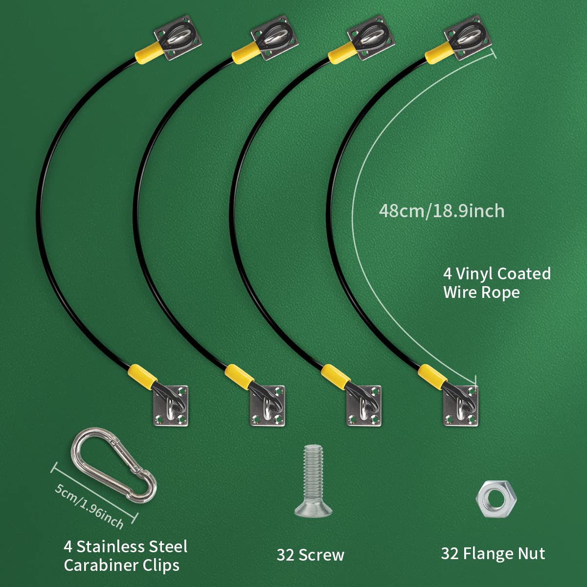 Animal-Proof Trash Can Lid Lock - 2 Pack Durable Rubber Coated Braided Wire Rope for Outdoor Garbage Cans - Universal Metal Lock to Stop Pets & Wildlife from Rummaging - Perfect for Backyard, Patio & Camping Use (Yellow)