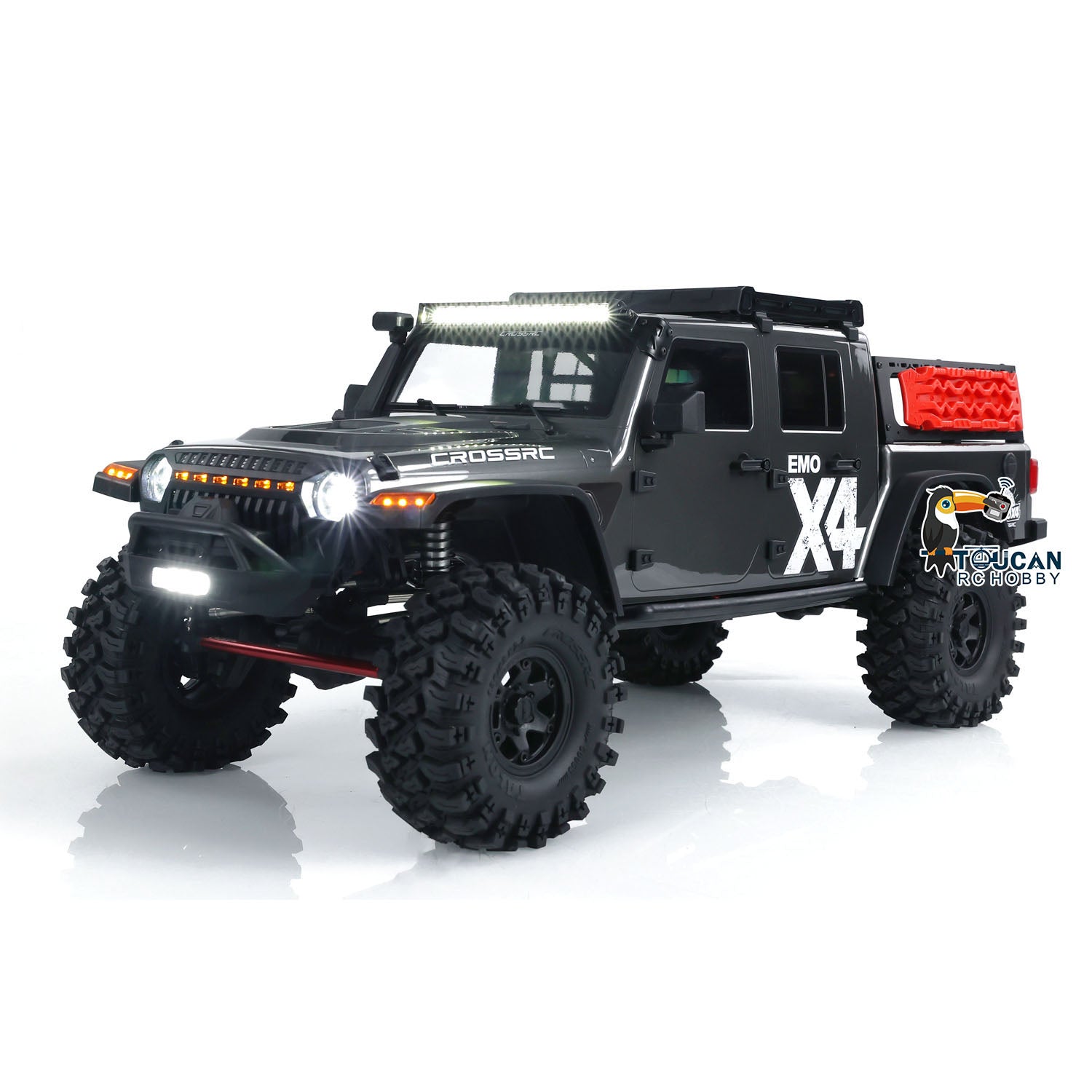 CrossRC 1/8 Scale EMO X4 4WD Off-Road RC Crawler Truck with LED Lights - US Stock | High Performance Radio Control Vehicle for Rock Crawling, Trail Adventures & Backyard Off-Roading