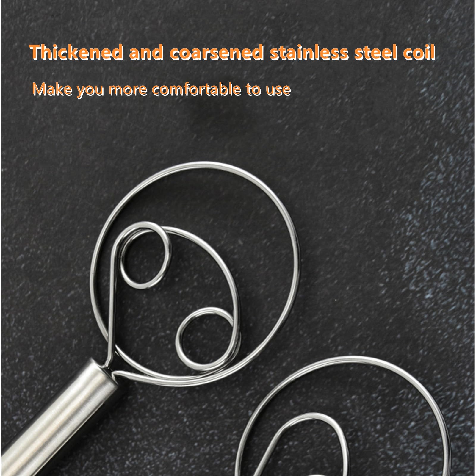 2 Pack Stainless Steel Dough Whisk Set - Dutch Style Pastry Blender & Bread Mixer for Baking Cookies, Cakes, Pizza Dough - Perfect for Home Bakers & Professional Kitchens (Silver)