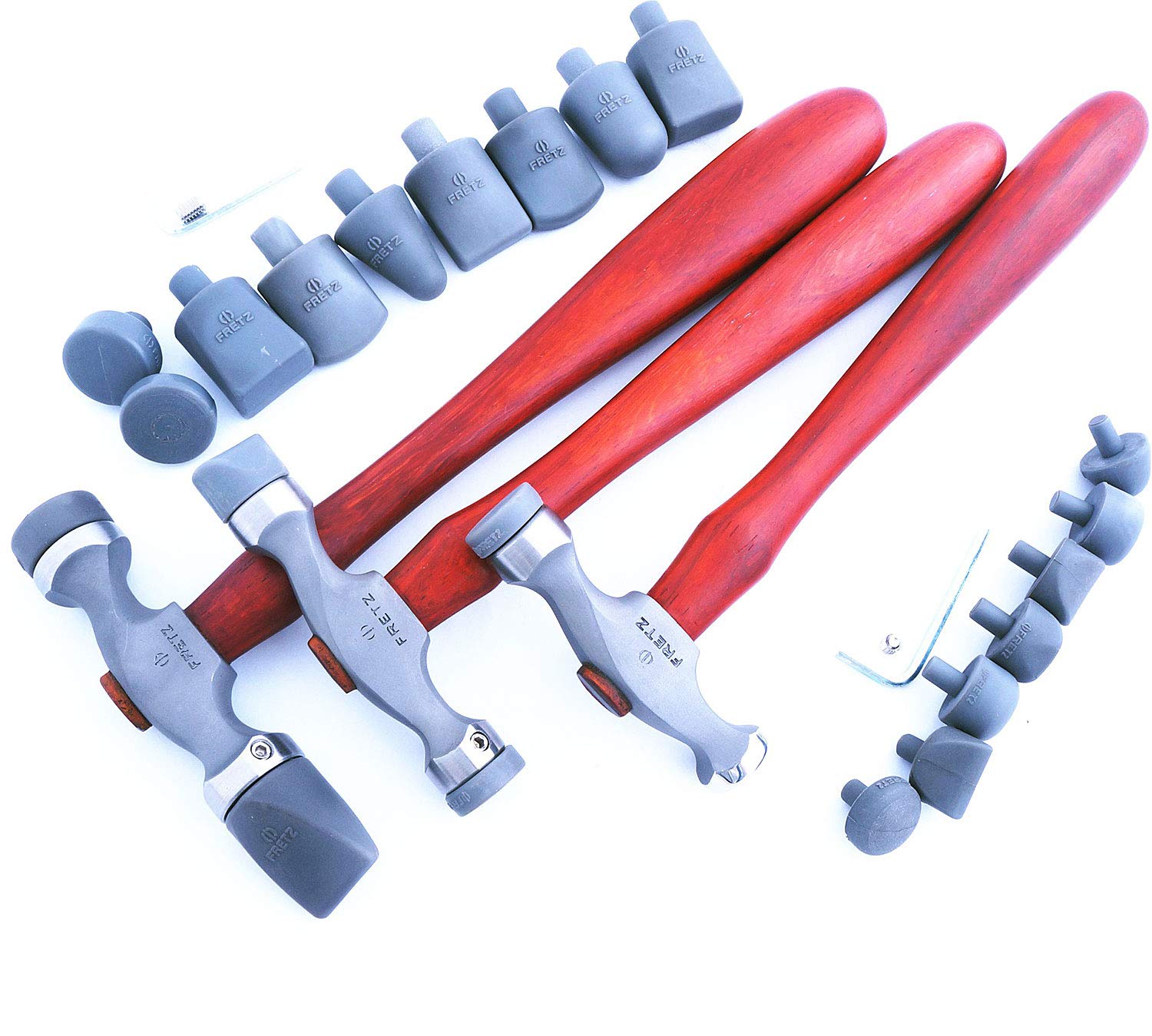 Fretz Plastic Insert Hammer Set - Professional Luthier Tools for Guitar & Bass Repair, Ideal for Installing Frets and Bridge Pins - Perfect for Music Instrument Maintenance and DIY Projects