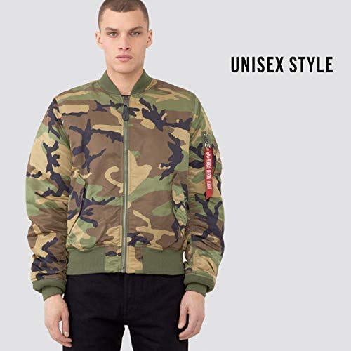 Alpha Industries MA-1 Slim Fit Bomber Flight Jacket for Men - Lightweight Military Pilot Jacket with Water-Resistant Nylon - Perfect for Aviation Enthusiasts, Streetwear Fashion & Outdoor Adventures