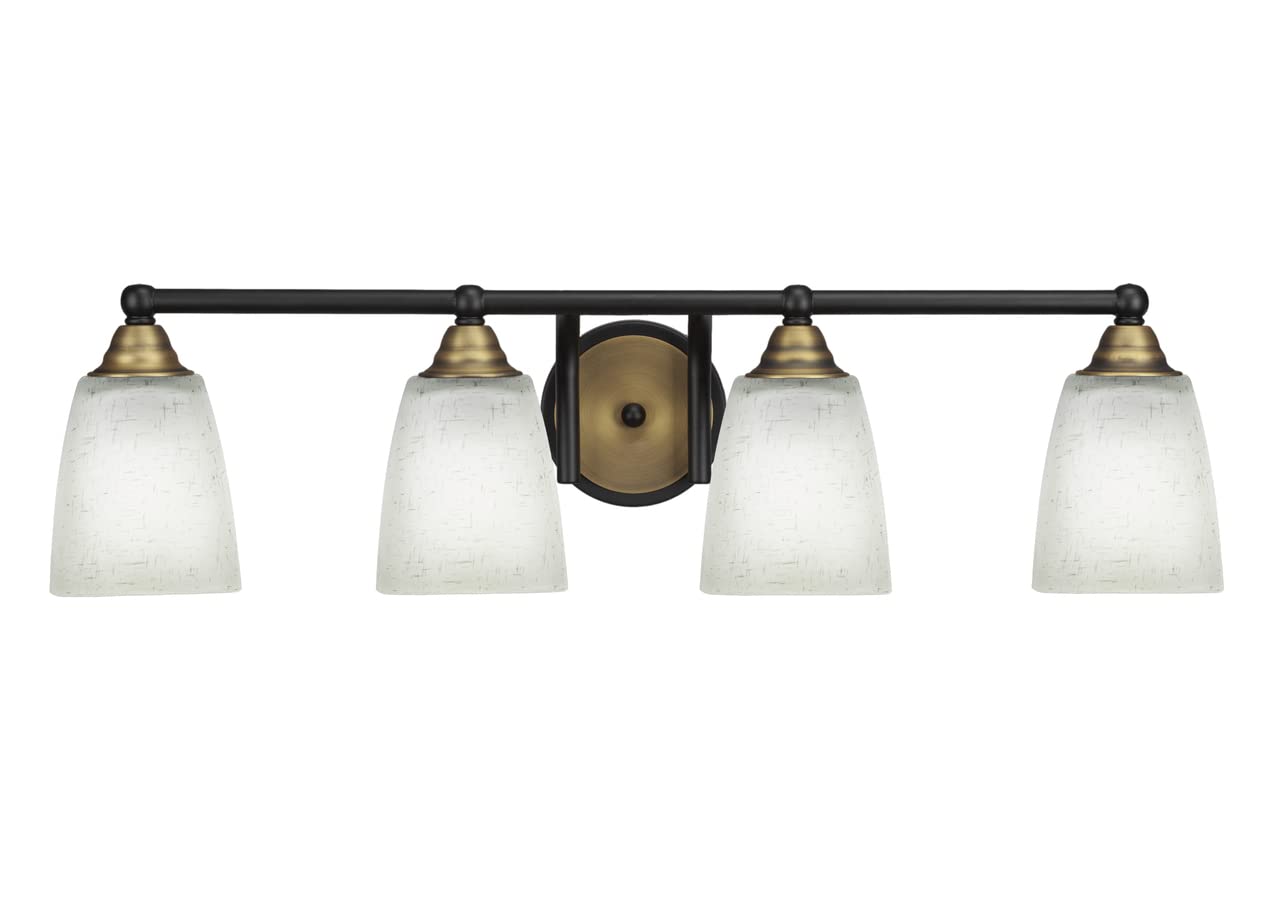 Toltec Lighting Paramount 4-Light Bathroom Vanity Light Bar in Matte Black & Brass (3424-MBBR-460) - Perfect for Modern Bathroom, Powder Room, and Spa Lighting