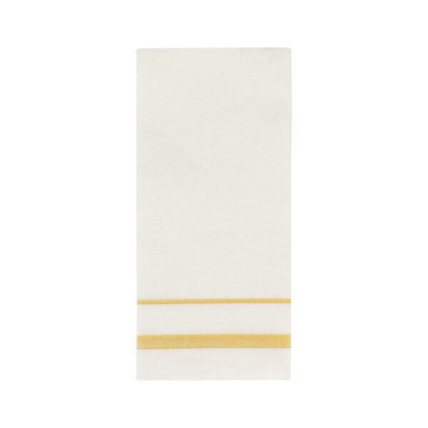 Premium Linen-Like Guest Towels with Gold/Silver Trim - 20-Pack White Bathroom Towels for Hotels, Spas, and Luxury Home Decor