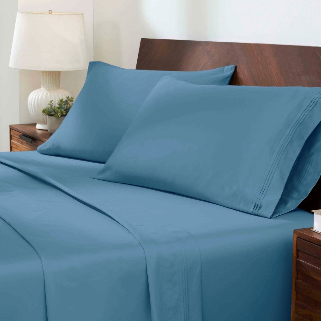 1000 Thread Count Egyptian Cotton Bed Sheet Set - Super Soft Luxury Sheets for Olympic Queen Size Bed - Perfect for Home, Hotel & Guest Room Comfort