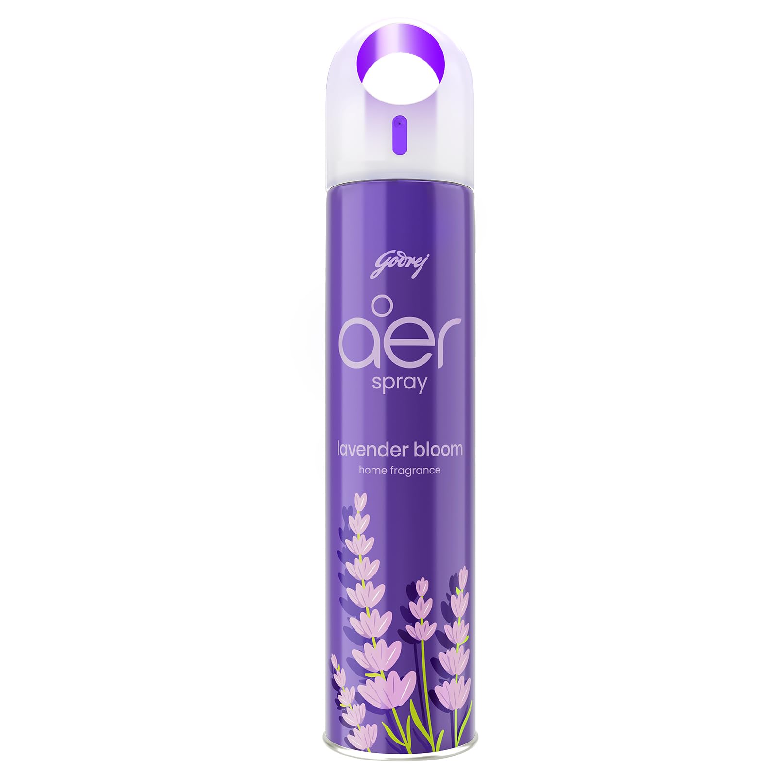 Godrej Aer Spray Air Freshener - Violet Valley Bloom Lavender Scent (240ml) | Long-Lasting Home & Office Fragrance | Perfect for Living Rooms, Bathrooms & Workspaces
