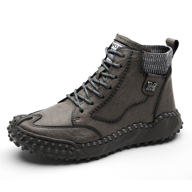 Lovevop Women's Casual Platform High Top Leather Boots - Stylish & Comfortable for Everyday Wear, Walking, and Outdoor Activities