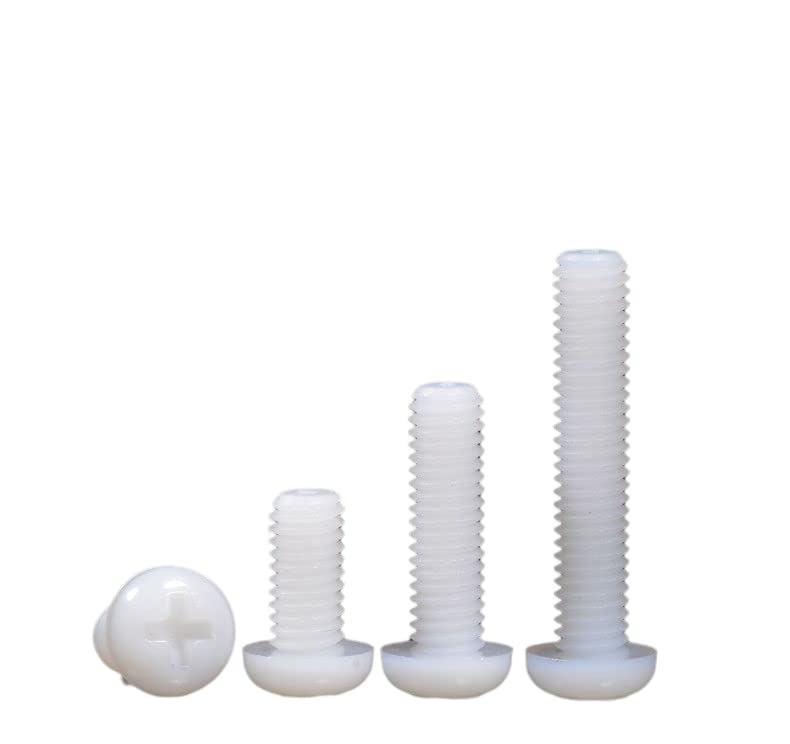 100pcs White Nylon Phillips Round Head Plastic Screws M5x30mm - DIY, Drones, Telescopes, Electronics & Mechanical Fasteners | Perfect for Home Repairs, RC Models & Tech Projects