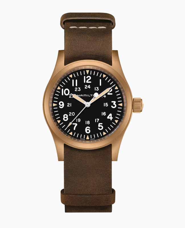 Hamilton Khaki Field Mechanical Bronze Watch - Vintage Military Style Automatic Timepiece for Men | Outdoor Adventure, Casual Wear & Collectors