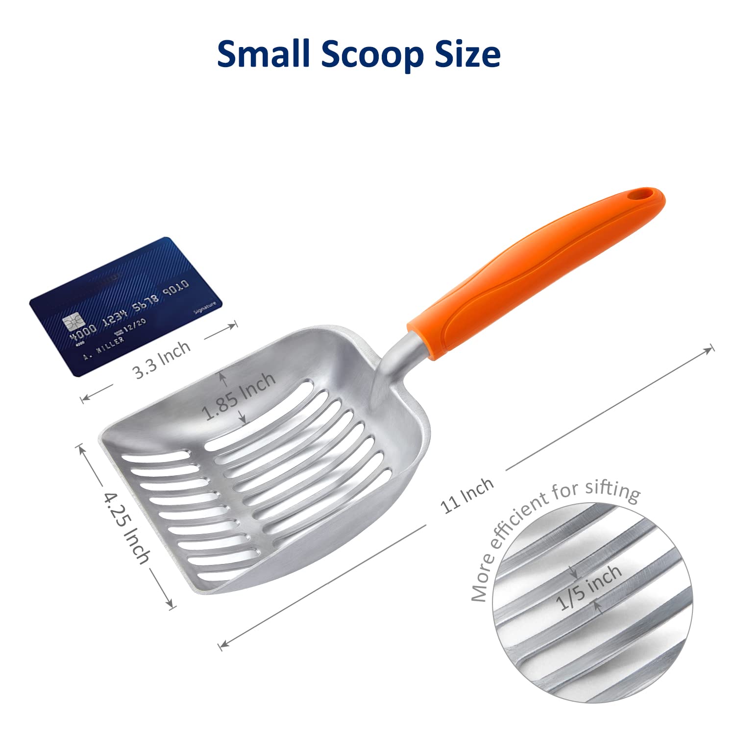 Premium WePet Aluminum Alloy Cat Litter Scoop - Durable Metal Sifter with Long Handle & Deep Shovel for Easy Waste Removal | Heavy Duty Kitty Pooper Scooper for Litter Box Cleaning | Perfect for Multi-Cat Homes & Large Litter Boxes