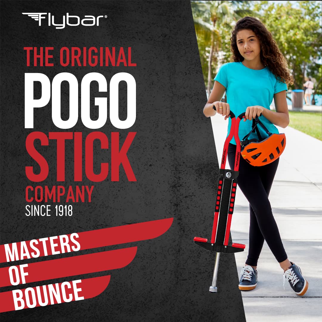 **Flybar Master Pogo Stick for Kids & Teens - Ages 9+, Supports 80-160 lbs, Non-Slip Pegs & Easy-Grip Handles - Best Outdoor Toy for Boys, Girls, Tweens - Perfect for Backyard Fun, Playground, and Fitness Activities**