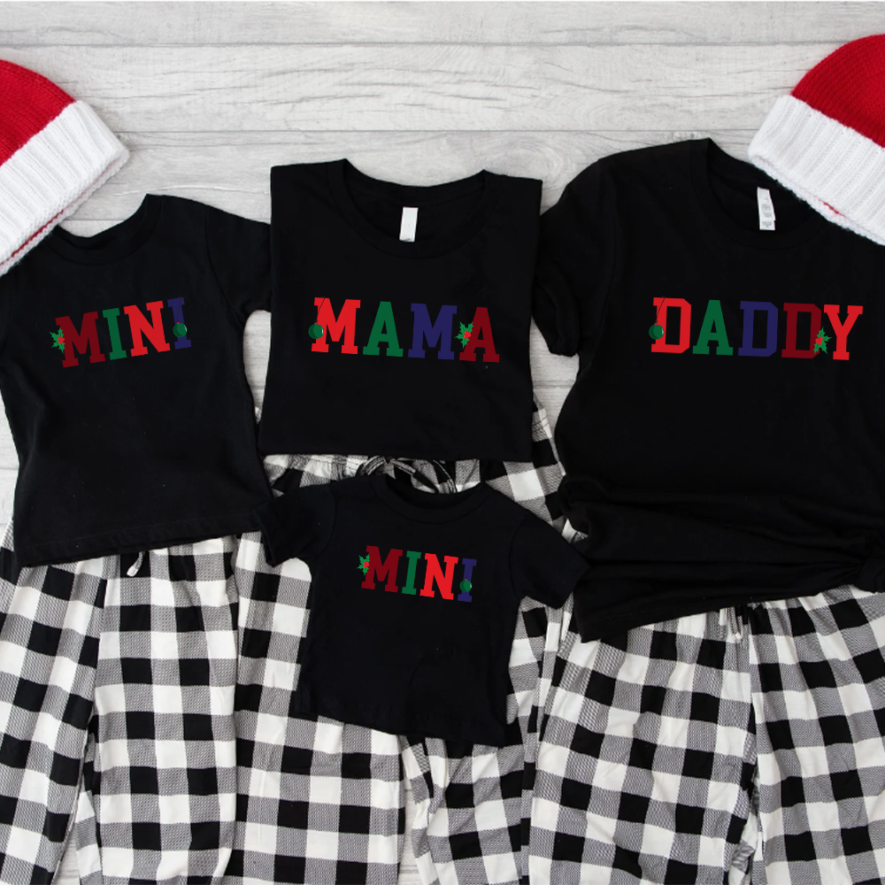 Christmas Family Matching T-Shirts for College Dad, Mom & Kids - Fun Holiday Outfits for Family Photos & Festive Gatherings