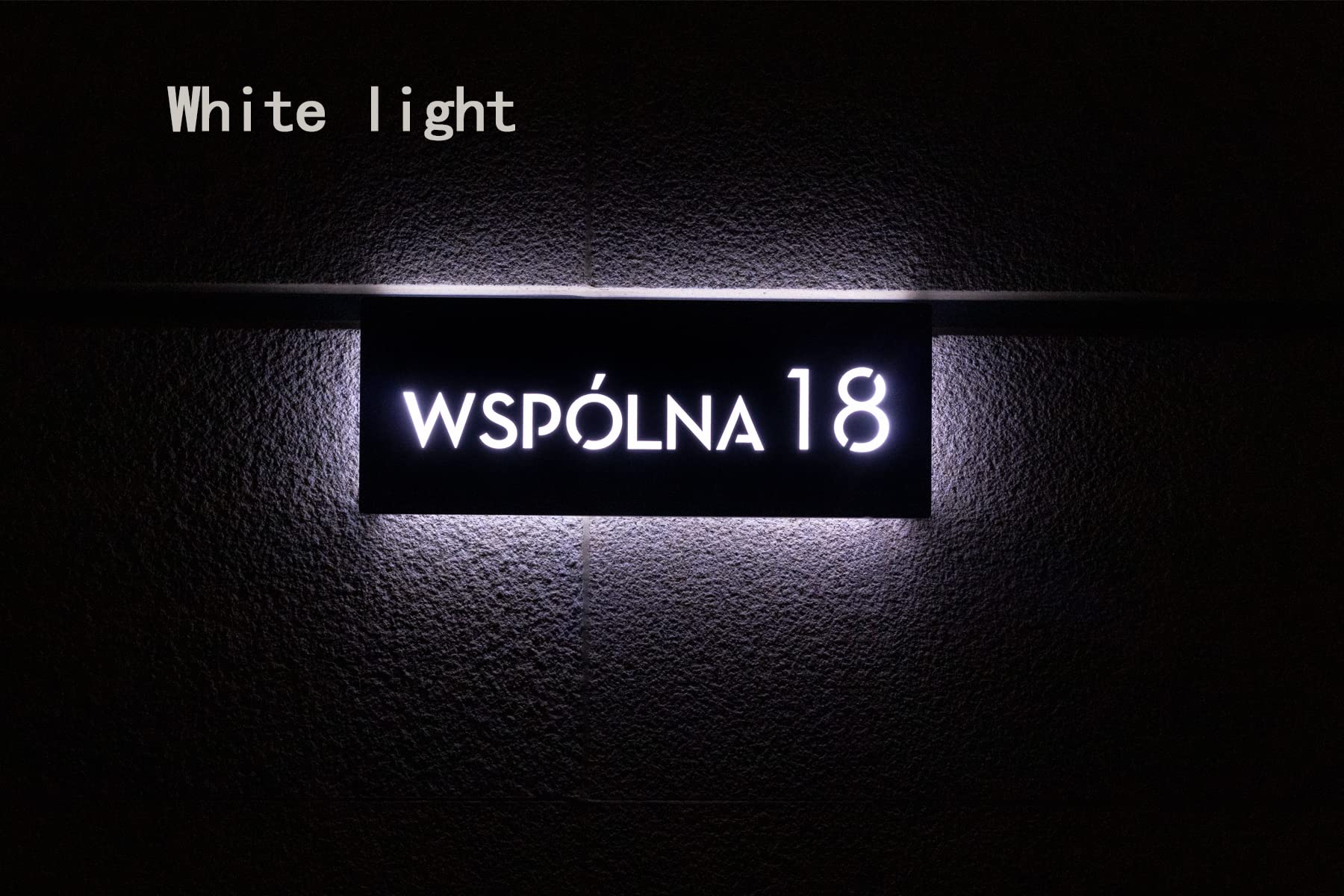 **Illuminated LED House Address Sign - Modern Custom House Numbers Plaque for Outdoor Use (White Light) - Perfect for Front Door, Porch, or Mailbox Visibility**