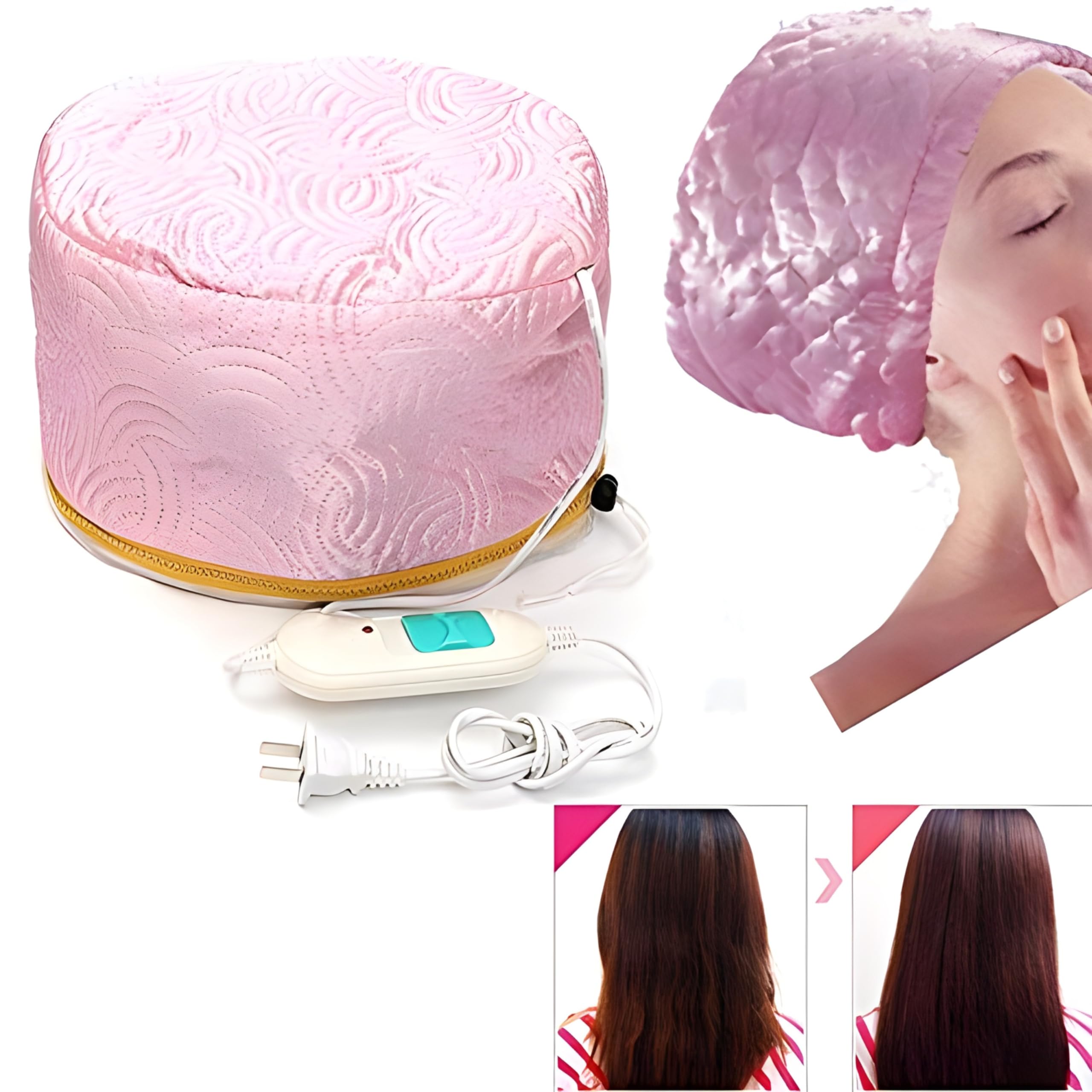 Everstep Thermal Hair Spa Cap with Beauty Steamer - Nourishing Heating Treatment for Deep Conditioning - Professional Hair Care Accessory for Women - Perfect for Salon Treatments & At-Home Hair Therapy (1 Count)