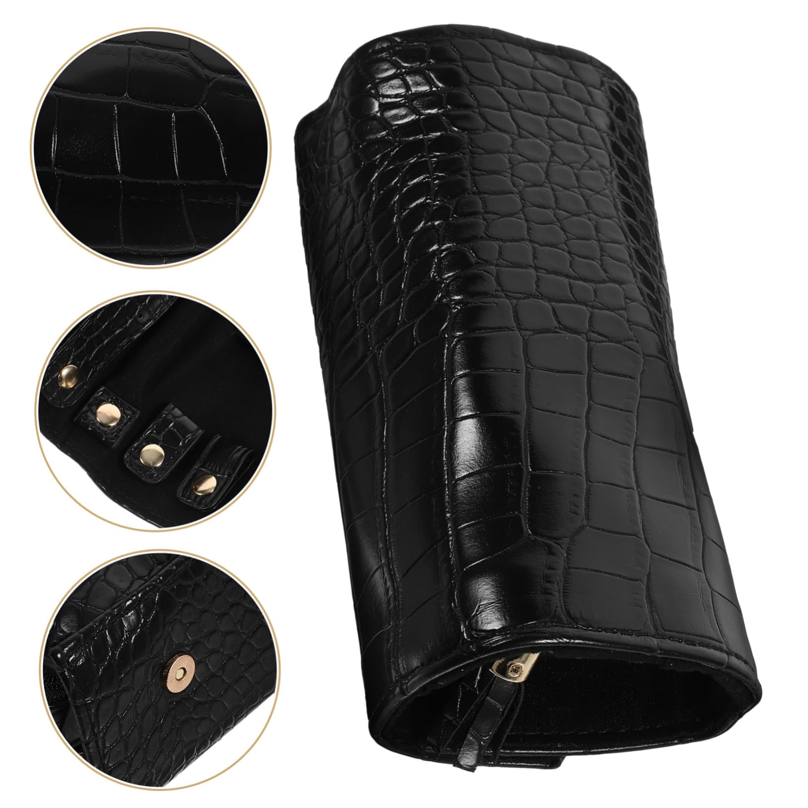 Ciieeo Travel Jewelry Organizer Roll - PU Leather Jewelry Case for Necklaces, Rings & Earrings - Compact & Scratch-Resistant Storage Pouch for Women - Perfect for Vacation, Business Trips & Daily Use