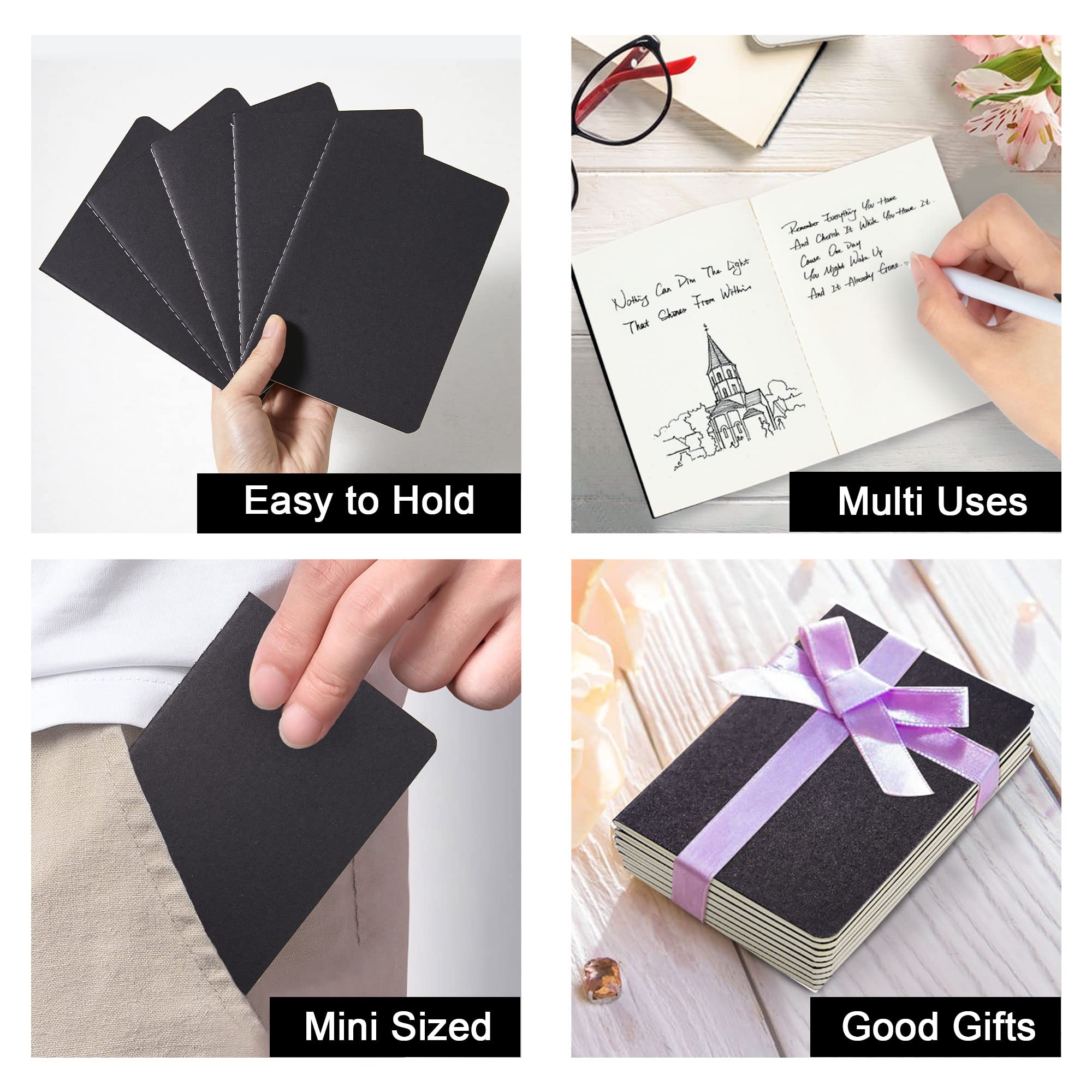 Feela 170-Pack Blank Kraft Notebooks - Unlined Mini Sketchbook for Drawing & Writing, A6 Size (4.25