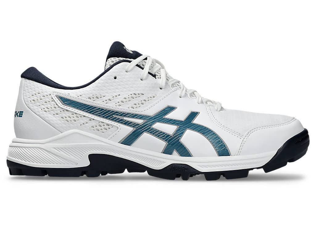 ASICS Gel-Peake 2 White & Atlantis Blue Cricket Shoes - Lightweight Performance Footwear for Cricket Matches & Training Sessions