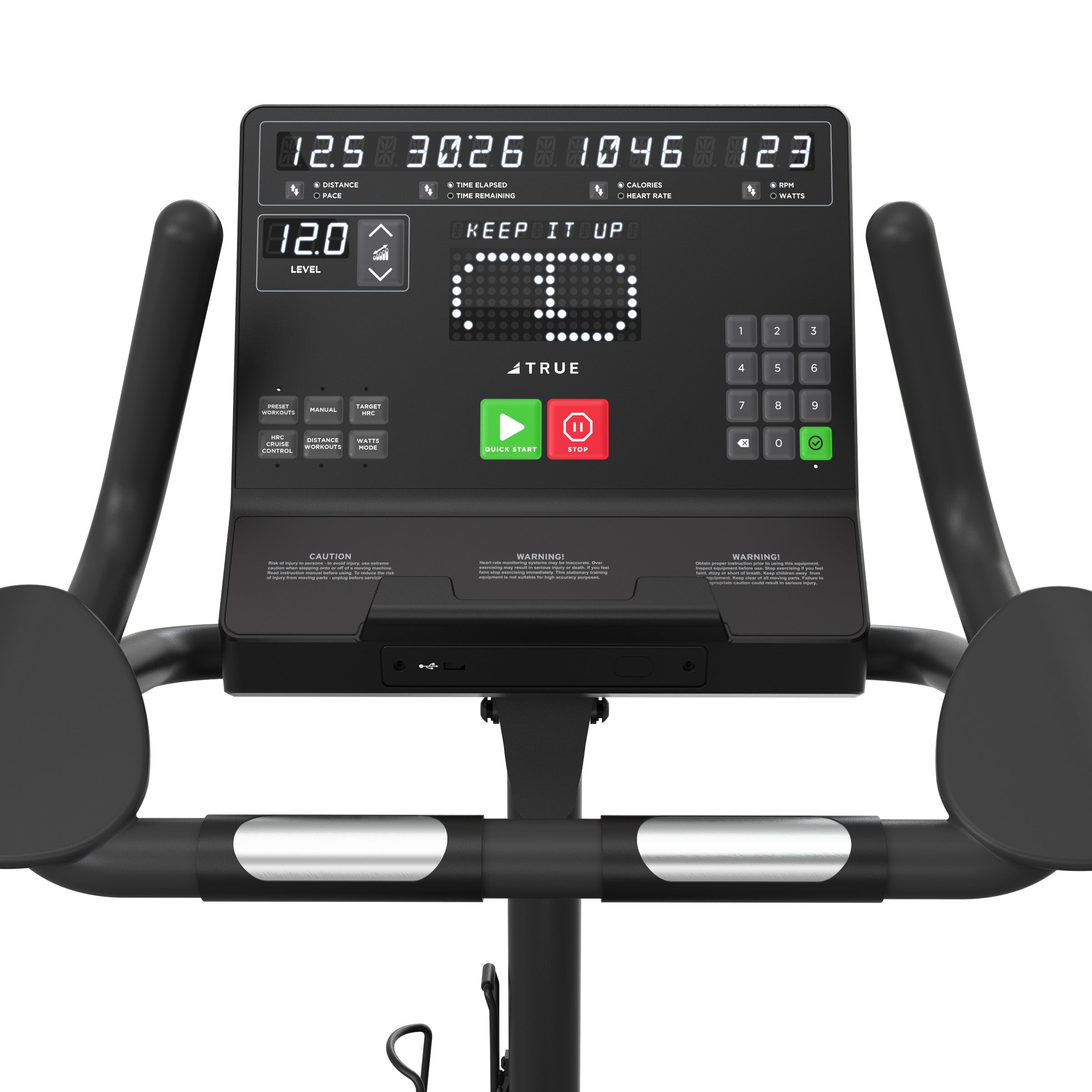 TRUE Fitness Launch Upright Exercise Bike for Home Gym - Cardio Workout Equipment for Indoor Cycling & Fitness Training