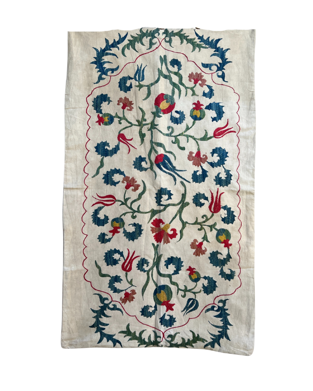 Handmade Suzani Medium 061 - Authentic Uzbek Embroidery Pillow Cover for Boho Home Decor, Living Room & Bedroom Accent