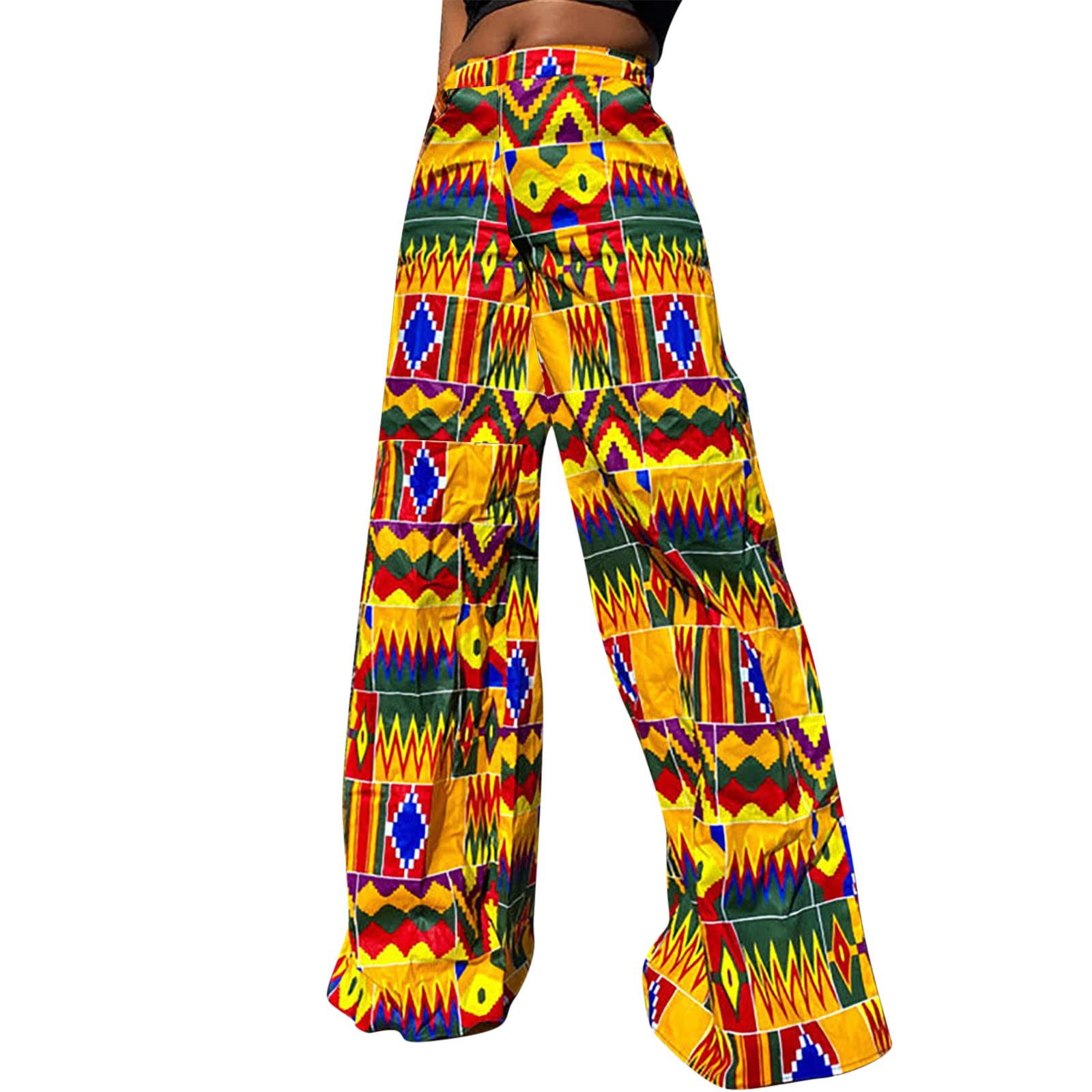 MFJESEAA Women's Wide Leg Pants - High Waist Loose Fit Straight Leg Athletic Pants with Pockets & Stylish Prints | Perfect for Yoga, Gym Workouts & Casual Wear