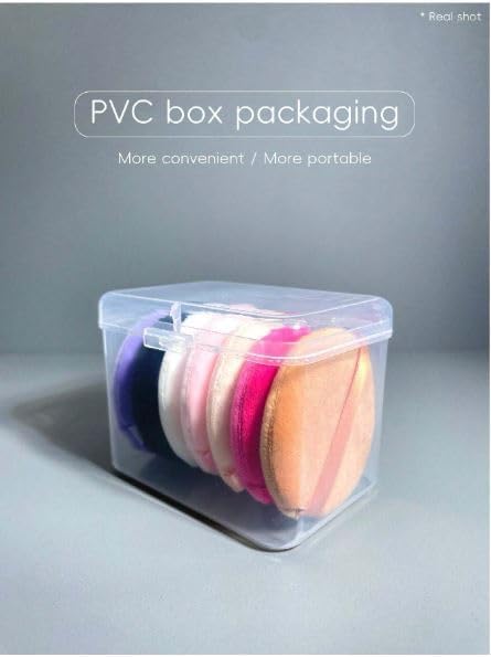 6 Pcs Premium Makeup Sponge Set - Round Blending Sponge Puff for Foundation, Powder & Contouring | Soft Beauty Facial Sponge with Storage Box | Ideal for Daily Makeup & Professional Use