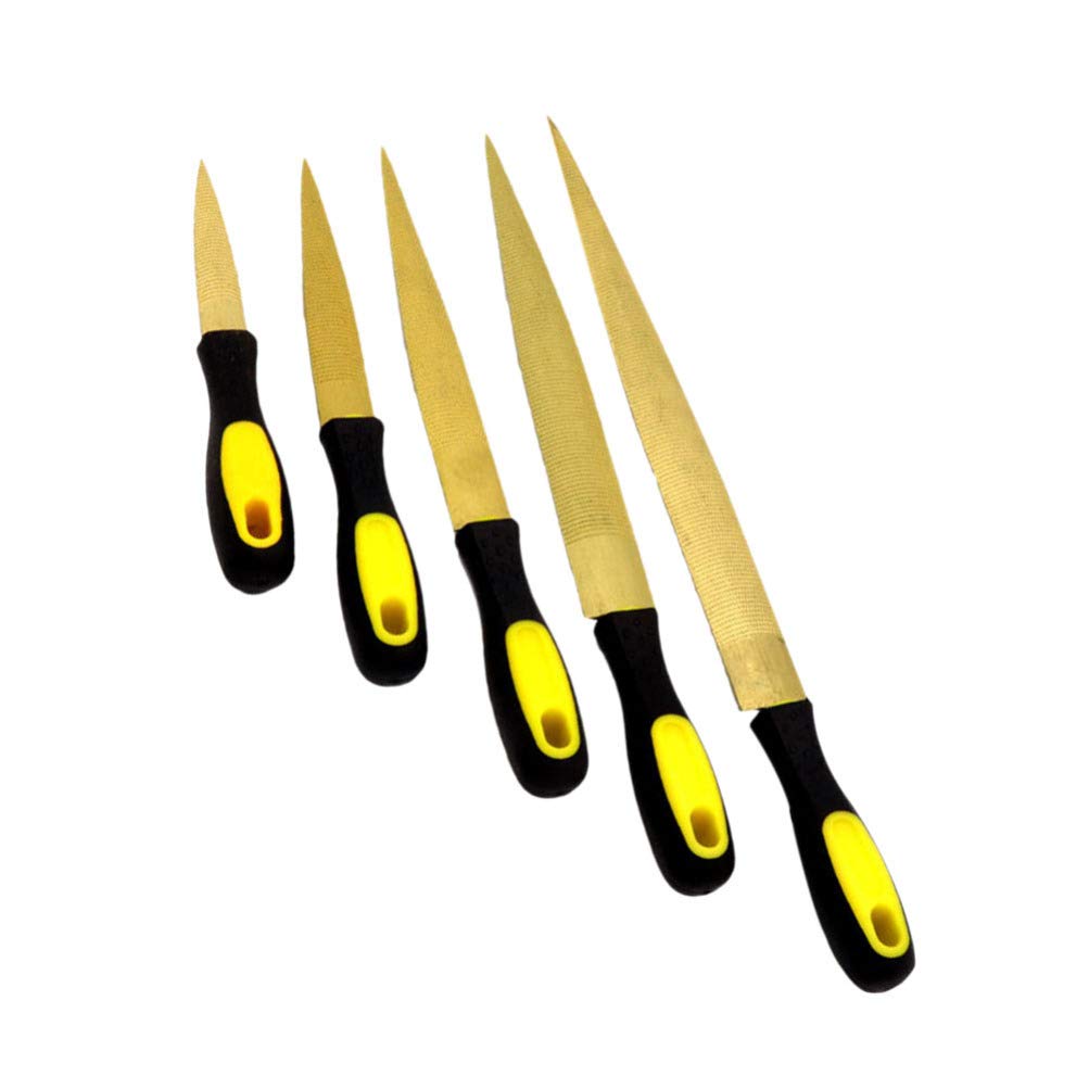 iplusmile 5-Piece Wood and Metal File Set - 4, 6, 8, 10, 12 Inch Hand Files for Woodworking, Shaping, Sharpening - Perfect for DIY Projects, Carpentry, and Metalworking Tasks