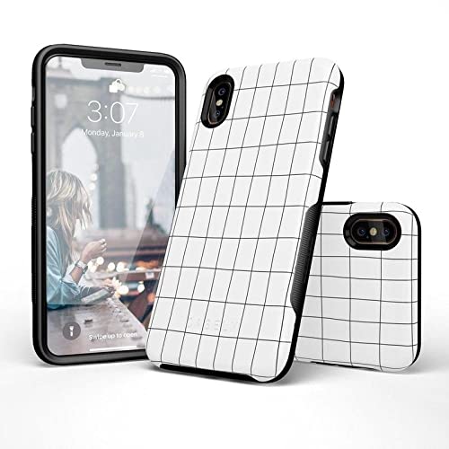 Casely iPhone Xs Max Case - Slim Protective Phone Cover with White & Black Geometric Design | Perfect for Travel, Work & Everyday Use