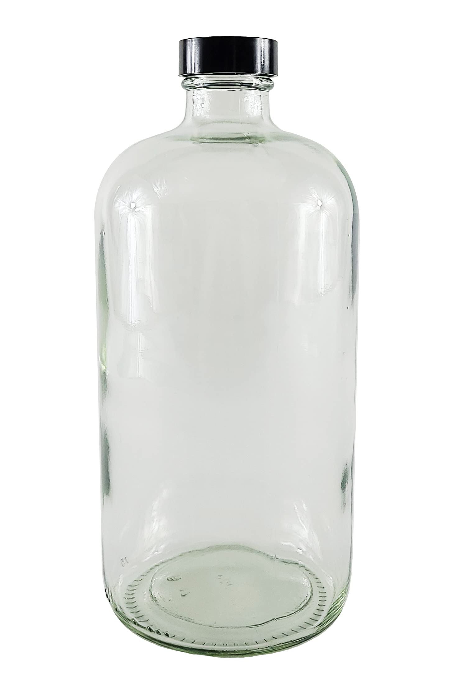 12-Pack 32oz Flint Round Bottles with Caps - Durable Plastic Storage Containers for DIY, Crafts, Essential Oils & Home Organization (409-6-DZ)