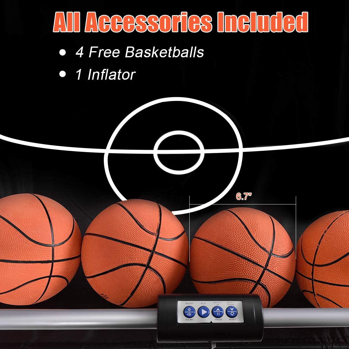 Foldable Electronic Basketball Arcade Game - Double Shot 2 Player with LED Scoring System & 4 Basketballs | Indoor Basketball Game for Kids, Adults, Birthday Parties & Family Game Nights | Perfect for Home Entertainment, Basement Fun & Sports-Themed Events