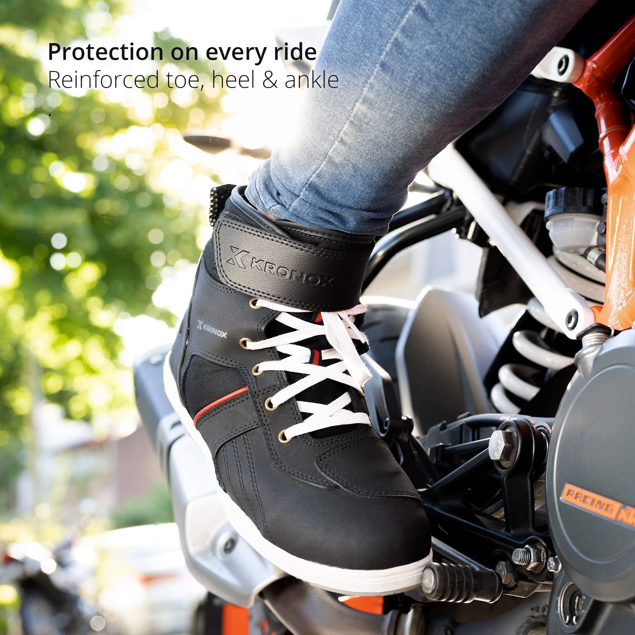 KRONOX Men's Motorcycle Sneakers - Protective Riding Shoes for Street Bikes | Comfortable & Durable for Commuting & Urban Riding