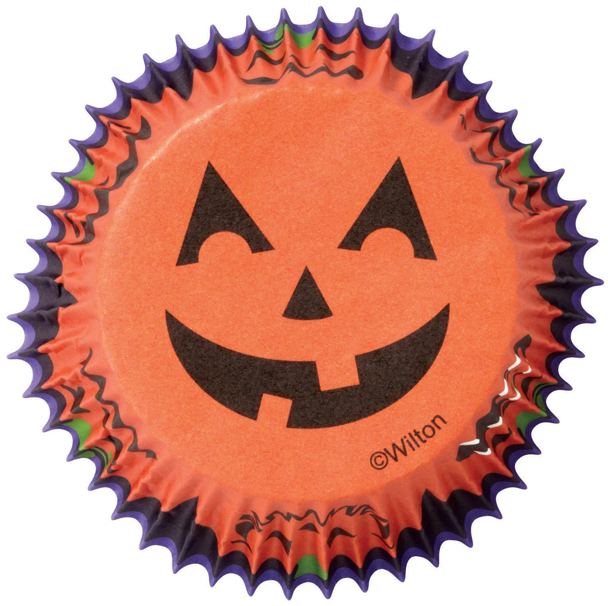 Wilton Standard Baking Cups - 75 Pack, Halloween Jack-O-Lantern Design - Perfect for Cupcakes, Muffins & Party Treats - Ideal for Halloween Baking, Birthday Parties & Holiday Desserts