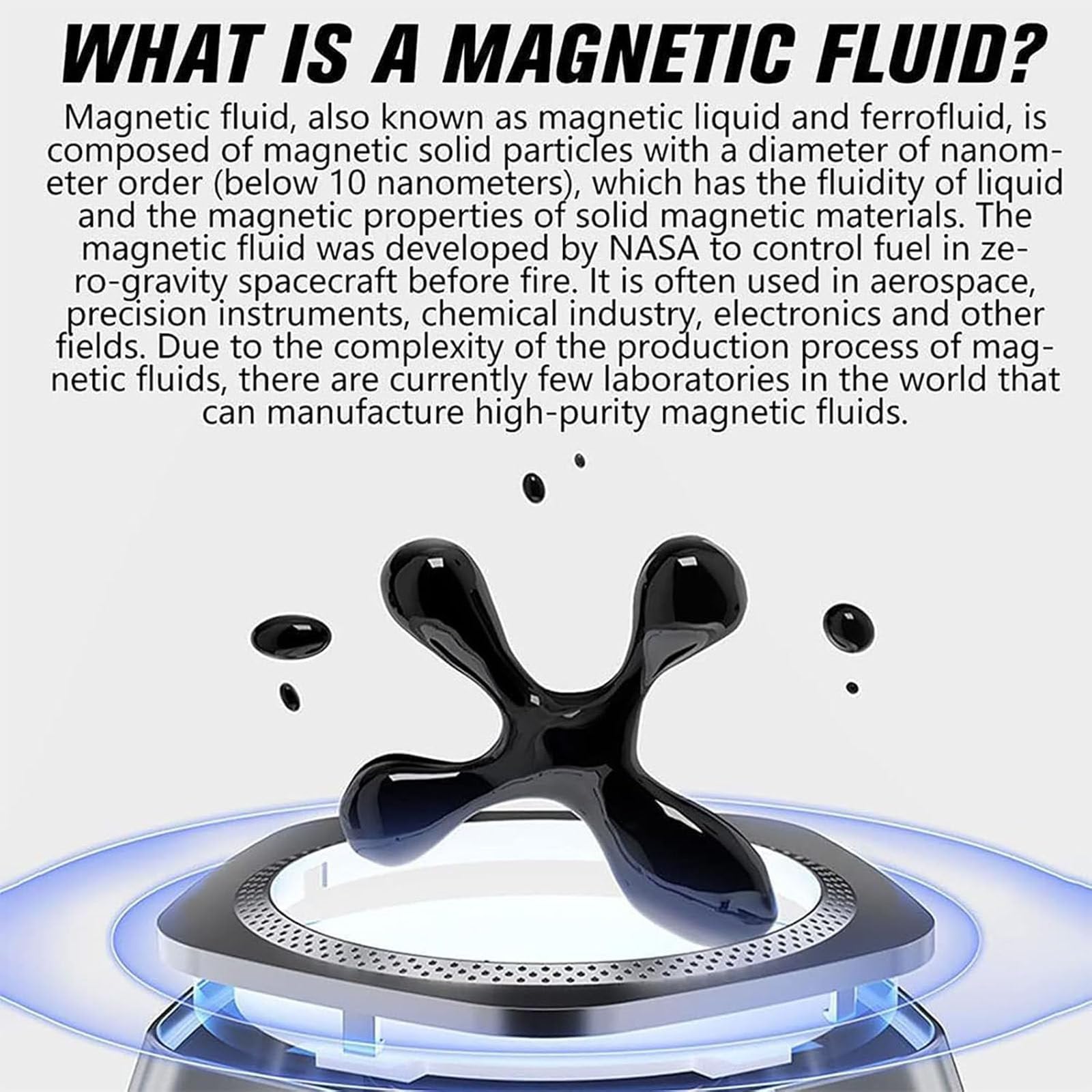 Ferrofluid Speaker with Sound Visualizer - Dancing Ferrofluid Toy that Moves to Music Rhythm | Symbiote in a Bottle Desk Display Lamp | Perfect for Office Decor, Science Gifts & Music Visualization