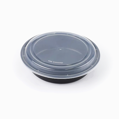 48 oz Black Plastic Food Storage Containers with Clear Lids - 50 Pack, 9x9x1.75 Inches, Microwave Safe To-Go Boxes for Meal Prep, Leftovers & Catering
