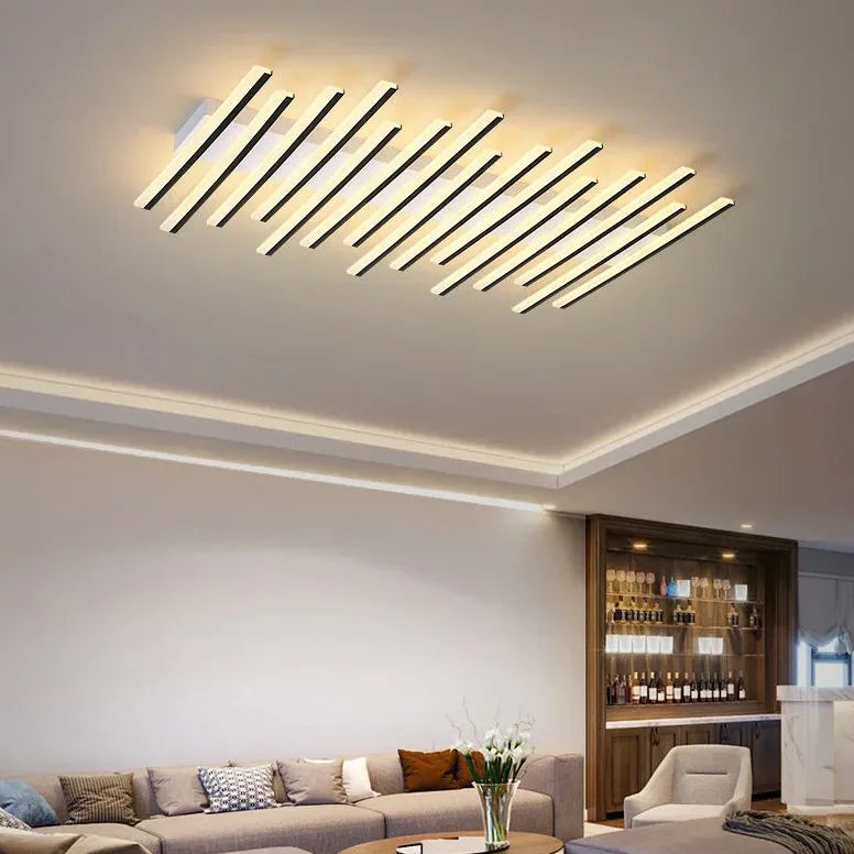 Modern Wavy Slim Tube Ceiling Light - Sleek Minimalist Design for Living Room, Bedroom, or Office Lighting