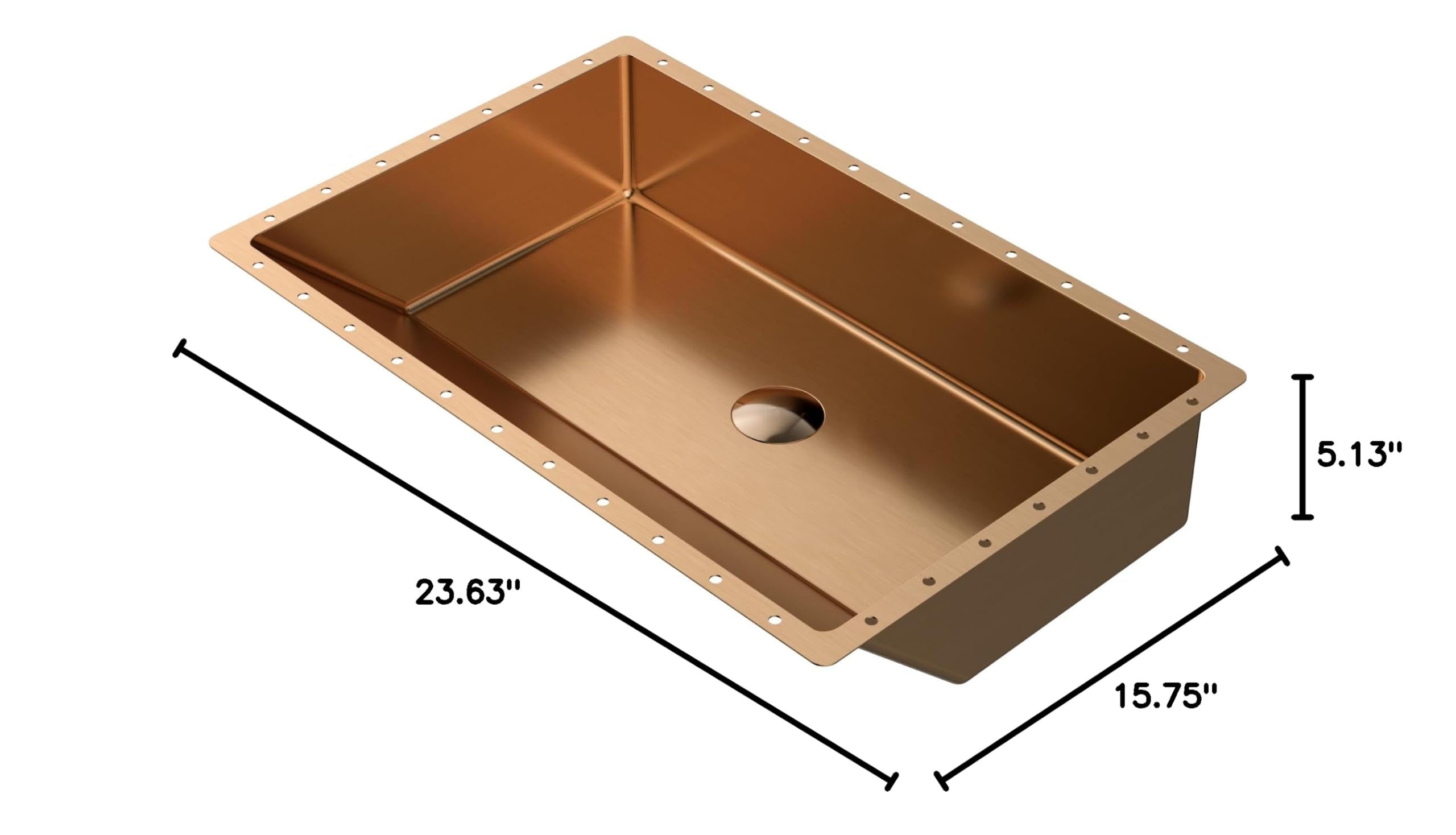 Karran Cinox Brushed Copper Stainless Steel Undermount Kitchen Sink - 32 x 18 Inch Rectangular Design for Modern Farmhouse & Contemporary Kitchens