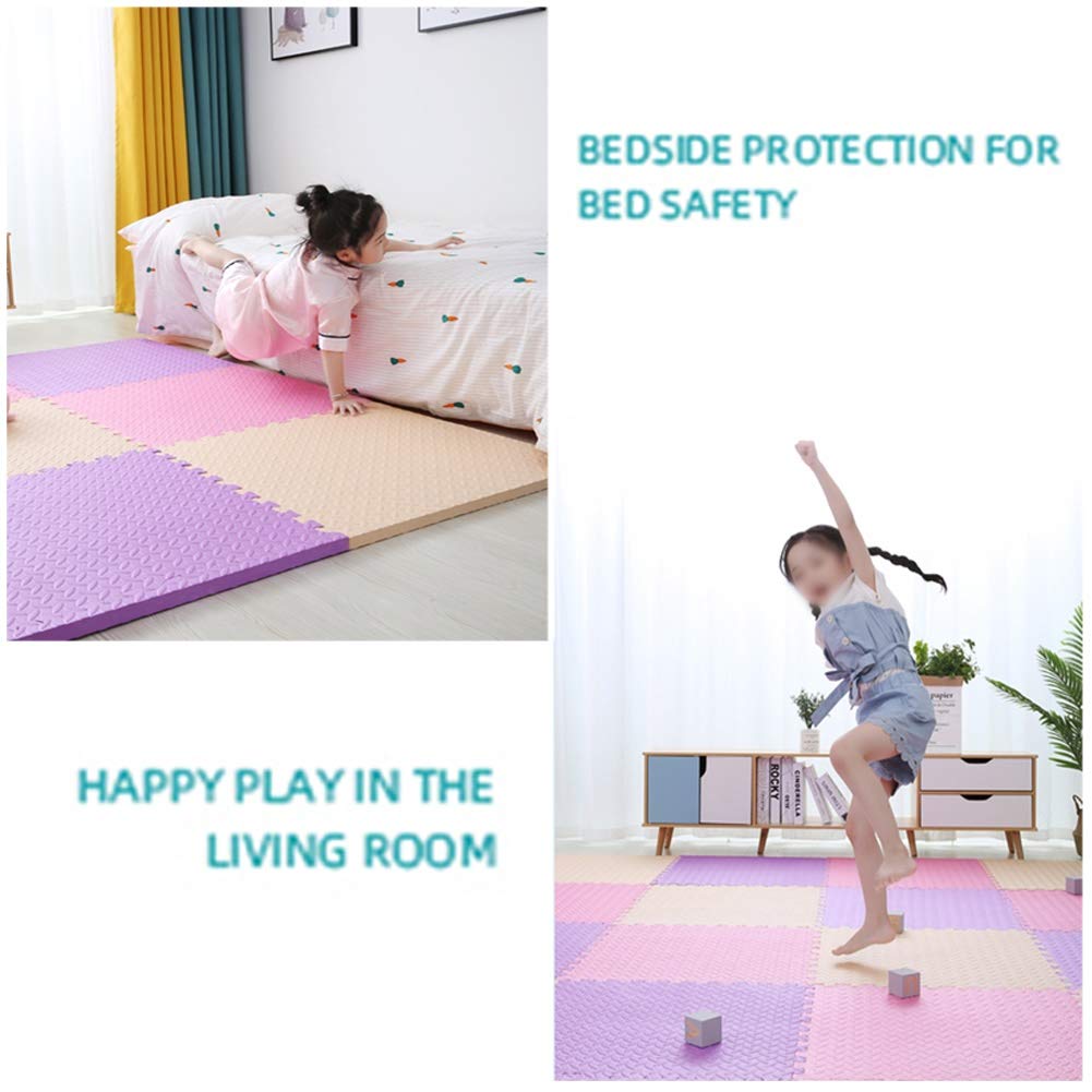 Non-Toxic EVA Foam Interlocking Play Mats for Kids - 1.2cm Thick Puzzle Floor Tiles, Exercise & Gym Mats with Borders (30x30cm/60x60cm, Brown, 36-Piece Set) - Perfect for Playrooms, Daycares, Home Gyms & Toddler Safe Areas