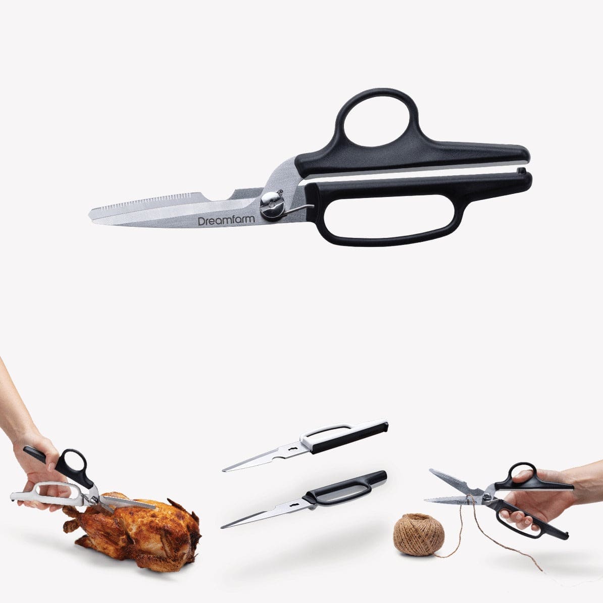 Dreamfarm Bishears - 5-Inch Kitchen Shears with Comfort Grip - Heavy Duty Stainless Steel Scissors for Cutting Herbs, Poultry, Fish & More - Perfect for Cooking, Crafting & DIY Projects