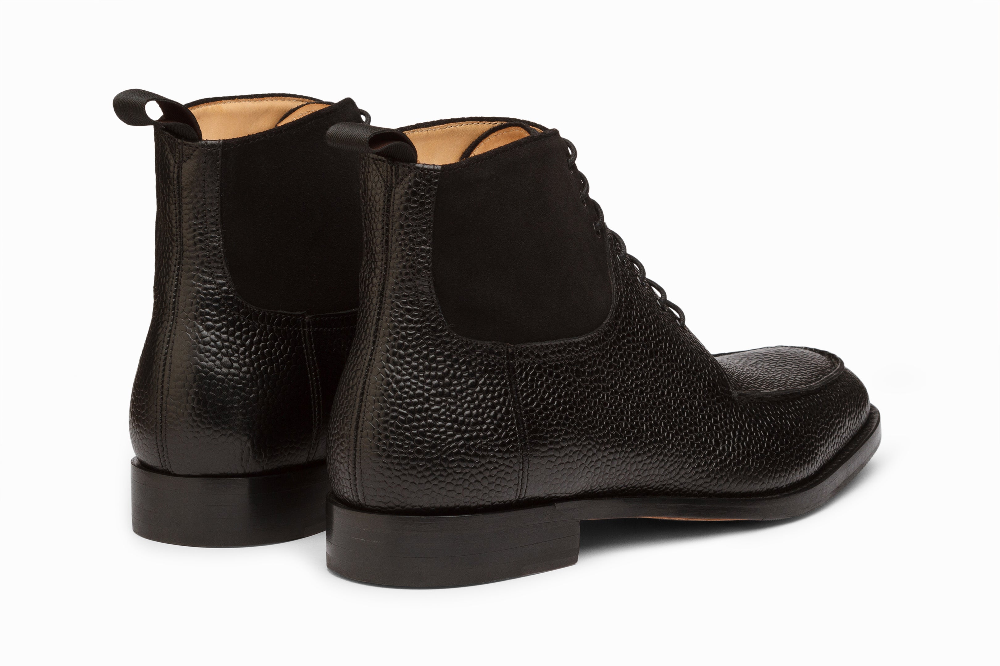 Premium Split Toe Derby Suede Combination Boots for Men - Stylish Black Leather & Suede Dress Shoes for Business Casual & Office Wear